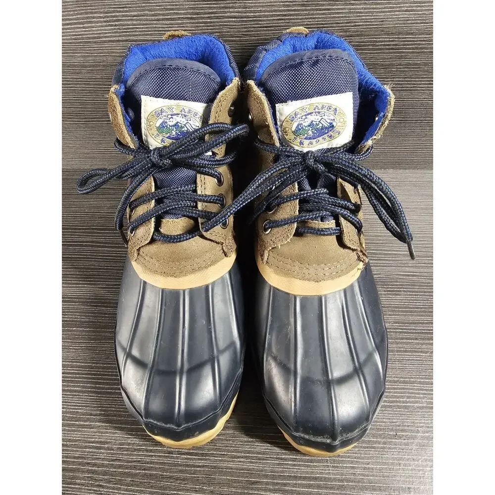 Vintage Women's Duck Boots Bay Area Traders Huntress Steel Shanks Size 9M Blue
